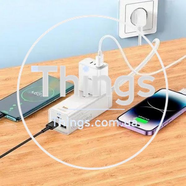 Мережевий фільтр 2500W 2U | 1P | 1C 30W | 1.5m &mdash; Hoco AC9A &mdash; White К2-000080503 фото