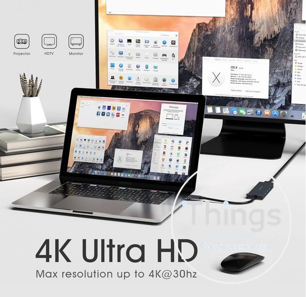 Хаб Док-станція Концентратор Elexlinco G-TP016N 5-in-1 USB-C Adapter with 4K HDMI, 100 W Power Delivery K1-000168 фото