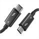 Кабель Thunderbolt 4 USB-C 1м, 240W 40Gbps 5A USB Type-C 8K/dual 4K PD быстрая зарядка черный сертифицированный K1-000862 фото 1