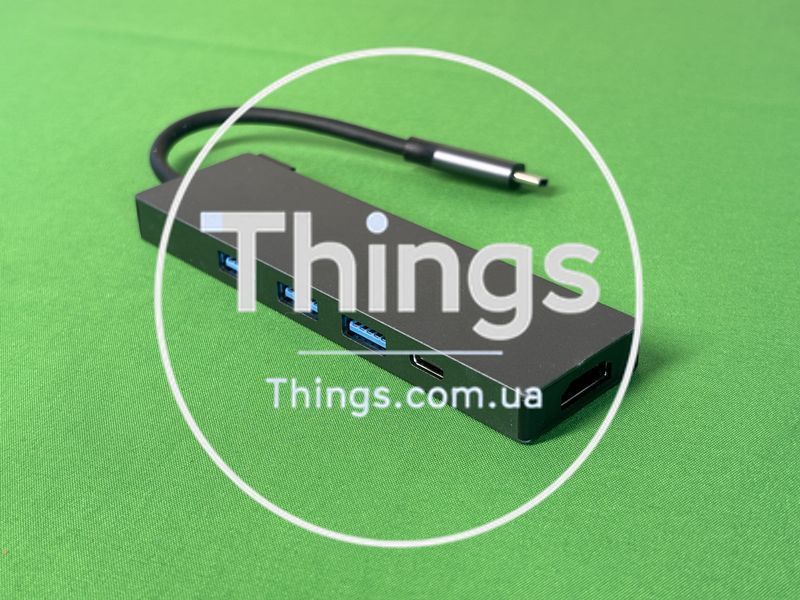 Хаб Док-станция Концентратор Elexlinco G-TP016N 5-in-1 USB-C Adapter with 4K HDMI, 100W Power Delivery K1-000168 фото