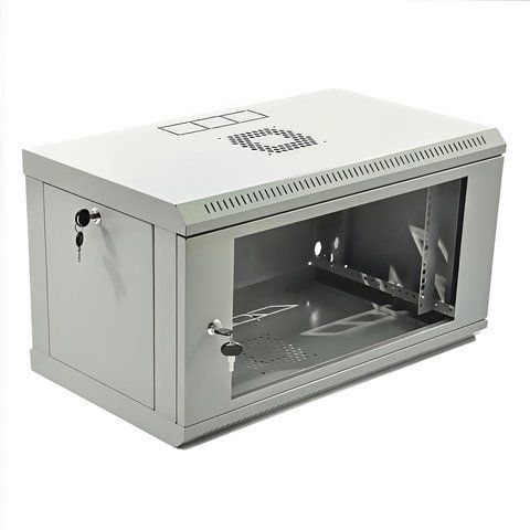 Шкаф 6U, 600х400х373 мм (ШxГxВ), L-type, акриловое стекло, серый CM-10515 фото
