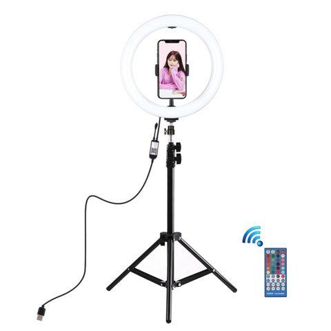 Кільцева USB RGBW LED лампа Puluz PKT3043 10"+ штатив 1.1 м РР-PKT3043 фото