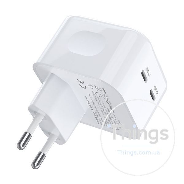 Мережевий зарядний пристрій Choetech Q5008 PD35W 2xUSB-C White K3-43-00173 фото