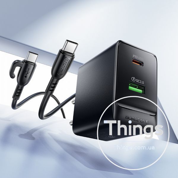 Home Charger 45W PD QC3.0 C to C Cable (1m) Borofone BAS16A K2-000083238 фото