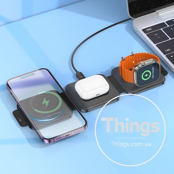 Magnetic Wireless Charger 3 in 1 Hoco CQ4 &mdash; Black К2-000078189 фото