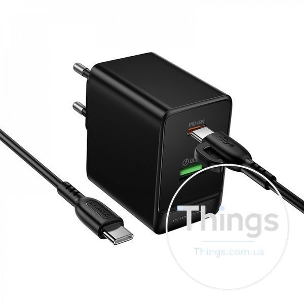 Home Charger 45W PD QC3.0 C to C Cable (1m) Borofone BAS16A K2-000083238 фото