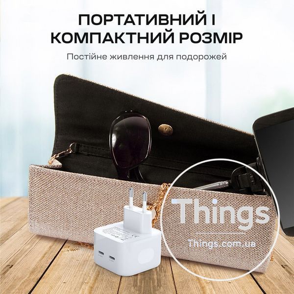Мережевий зарядний пристрій Choetech Q5008 PD35W 2xUSB-C White K3-43-00173 фото