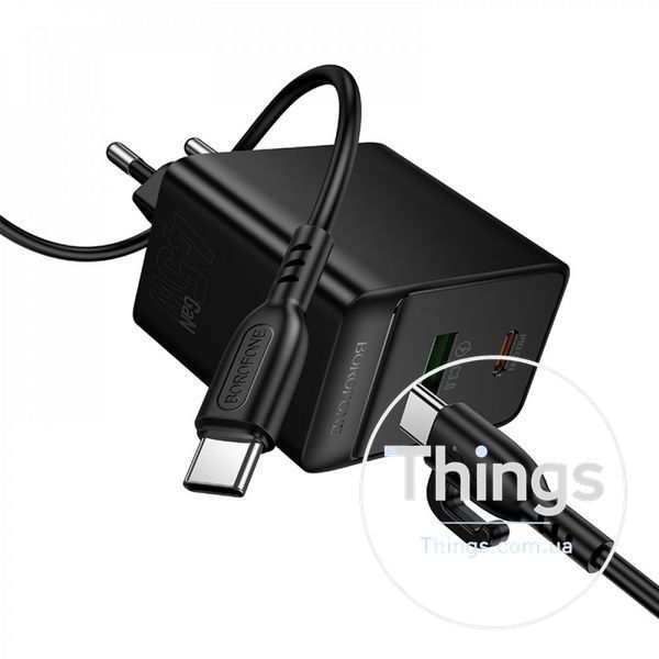 Home Charger 45W PD QC3.0 C to C Cable (1m) Borofone BAS16A K2-000083238 фото