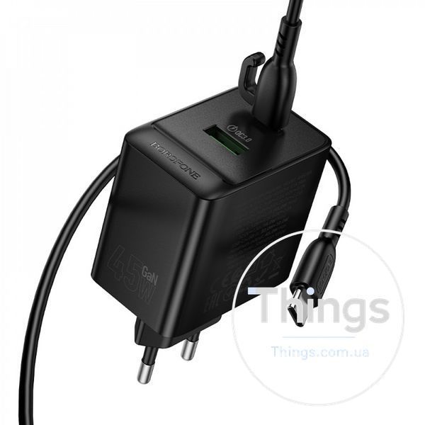 Home Charger 45W PD QC3.0 C to C Cable (1m) Borofone BAS16A K2-000083238 фото