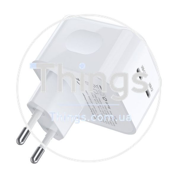 Мережевий зарядний пристрій Choetech Q5008 PD35W 2xUSB-C White K3-43-00173 фото
