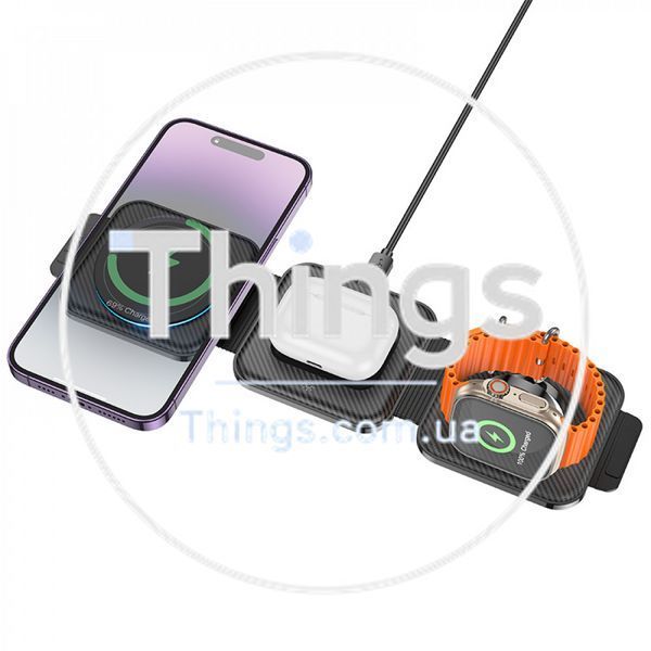 Magnetic Wireless Charger 3 in 1 Hoco CQ4 &mdash; Black К2-000078189 фото
