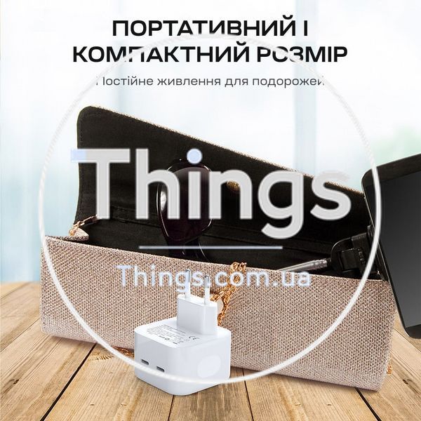 Мережевий зарядний пристрій Choetech Q5008 PD35W 2xUSB-C White K3-43-00173 фото