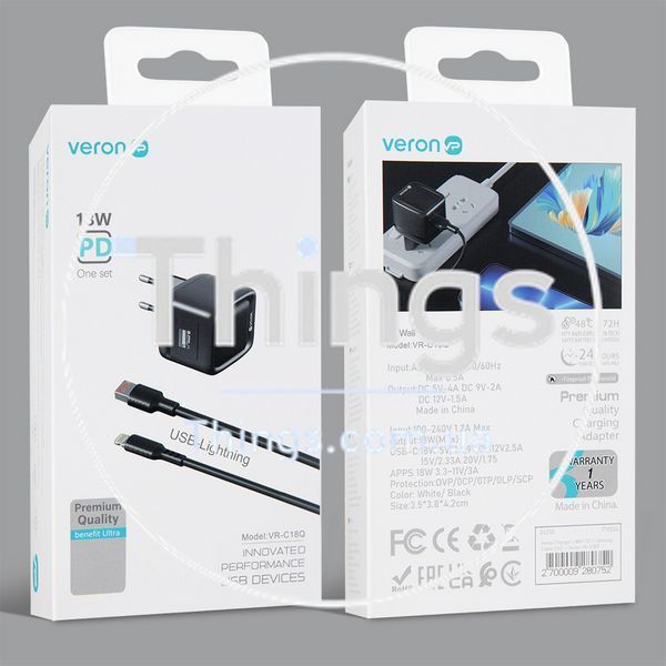 Home Charger | 18W | 1U | Lightning Cable (1m) &mdash; Veron VR-C18Q К2-000079022 фото
