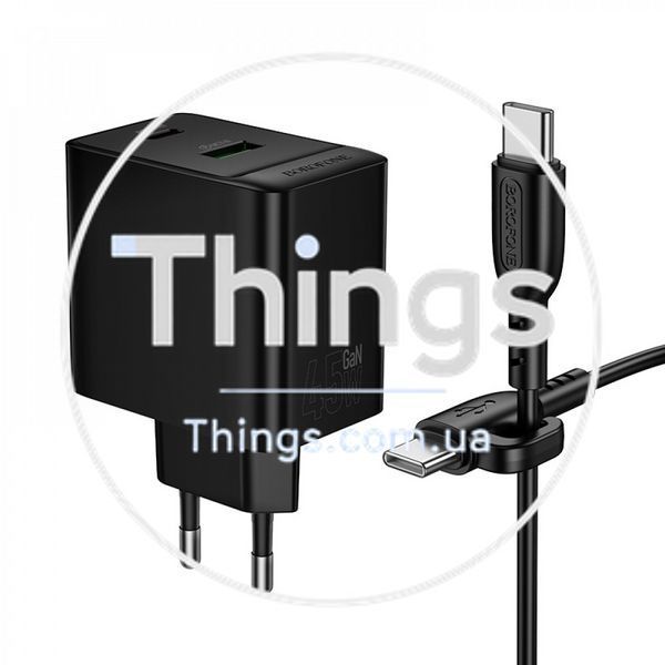 Home Charger 45W PD QC3.0 C to C Cable (1m) Borofone BAS16A K2-000083238 фото