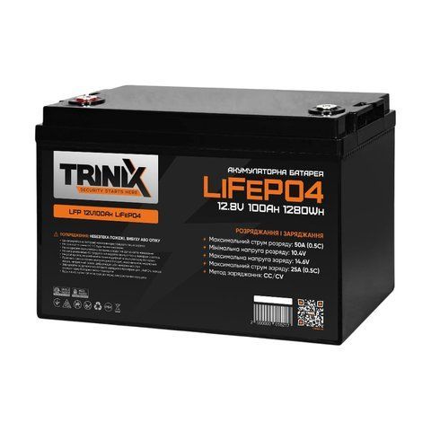 Акумуляторна батарея літій-залізо-фосфатна 12В 100А*год Trinix LFP 12V100Ah LiFePO4 K3-44-00001 фото