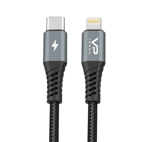 Кабель USB C to Lightning 20W PD (1m) Veron CL09s Nylon K2-000073194 фото