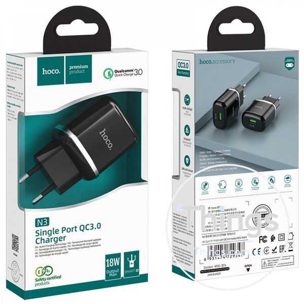 Home Charger | 18W | QC3.0 &mdash; Hoco N3 &mdash; Black К2-000071422 фото