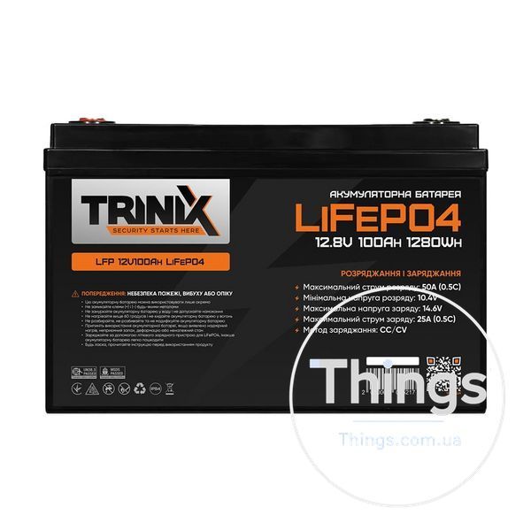 Акумуляторна батарея літій-залізо-фосфатна 12В 100А*год Trinix LFP 12V100Ah LiFePO4 K3-44-00001 фото