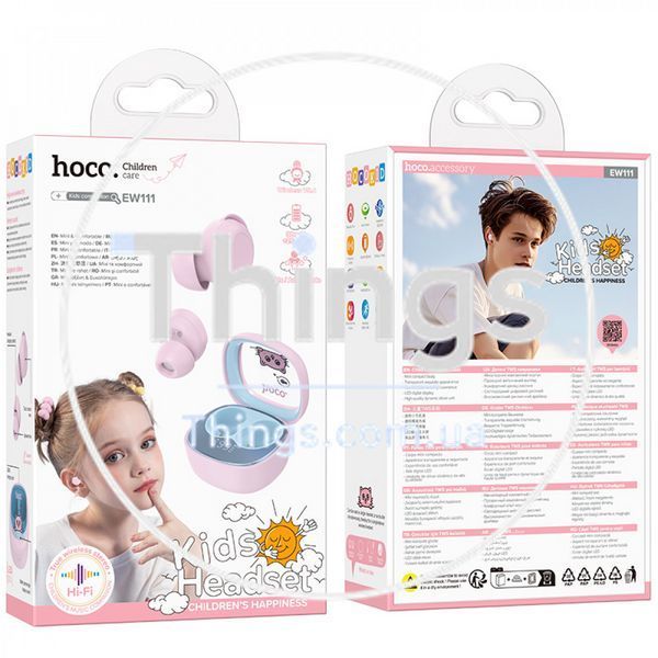 Bluetooth гарнітура TWS Hoco EW111 &mdash; Pink К2-000080729 фото