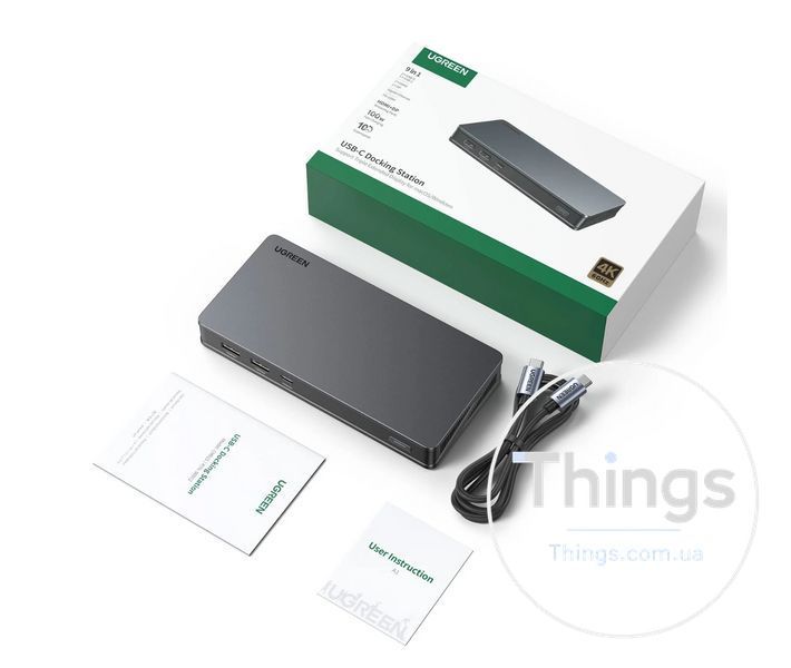 Док-станція 9 в 1 UGREEN Revodok Pro CM615 Type-C концентратор 4K HDMI DisplayPort RJ45 PD100W K1-000068 фото