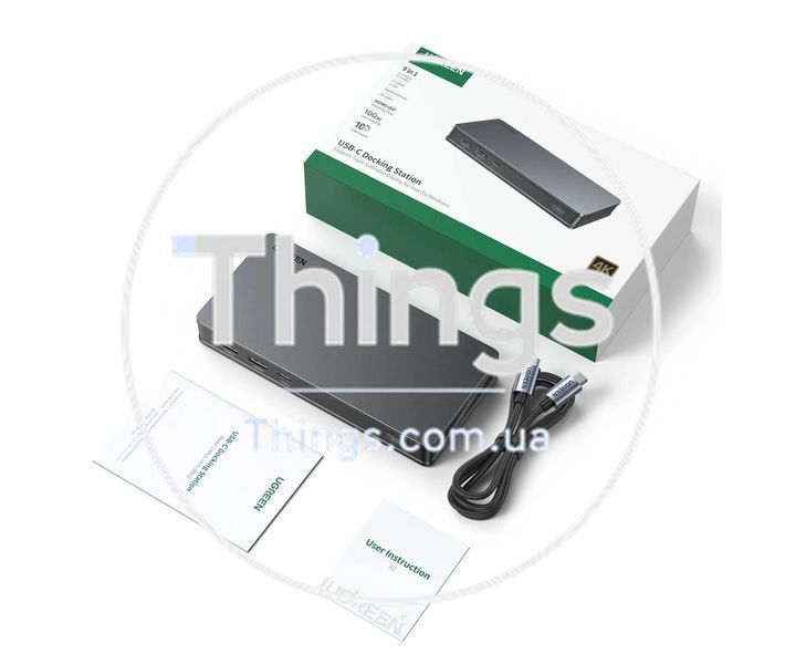 Док-станция 9 в 1 UGREEN Revodok Pro CM615 Type-C концентратор 4K HDMI DisplayPort RJ45 PD100W K1-000068 фото