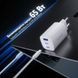 Мережевий зарядний пристрій Choetech PD9006 PD65W GAN USB-A+2xUSB-C White K3-43-00171 фото 3