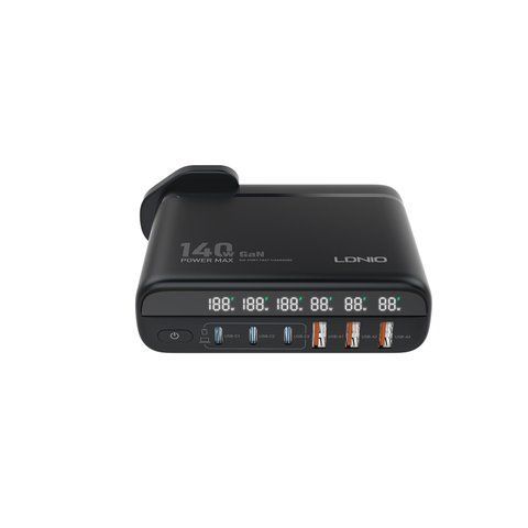 Мережевий Зарядний Пристрій LDNIO A6140C 140W LED display GAN Од1-00040533 фото