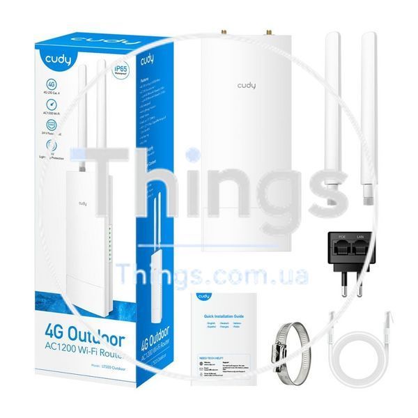 WiFi 5 Mesh 4G LTE-маршрутизатор зовнішній Cudy LT500 OUTDOOR CAT4 дводіапазонний K3-73-00530 фото