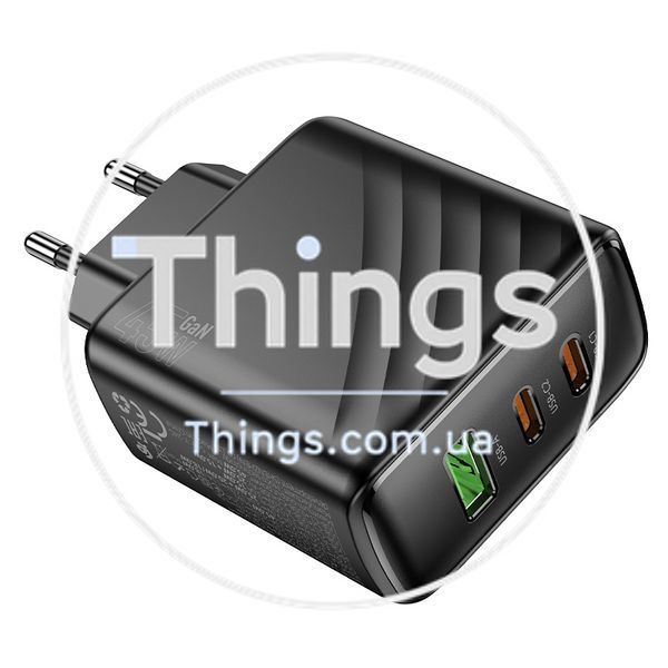 Мережевий Зарядний Пристрій Hoco CS26A 2USB-C/1USB PD/QC 45W Од1-00045255 фото