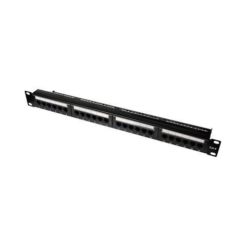 Патч-панель 24 порти NVC-PN-01/24 CAT5/CAT6 19" 1U неекранована, з заднім організатором кабелю K3-73-00144 фото