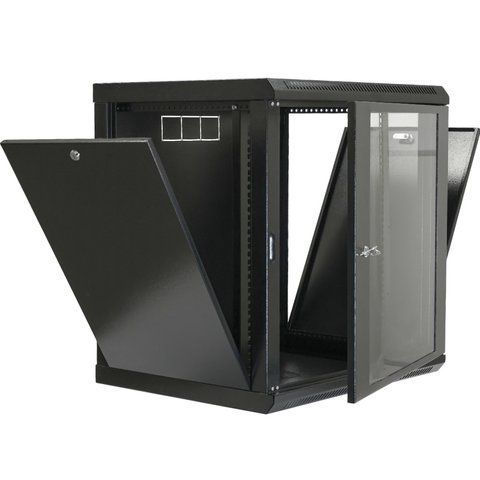 Шкаф 12U, 600х600х640 мм (ШxГxВ), L-type, акриловое стекло, черный CM-10490 фото