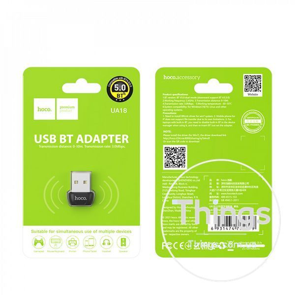 Bluetooth Adapter USB 5.0 Hoco UA18 &mdash; Black К2-000078144 фото