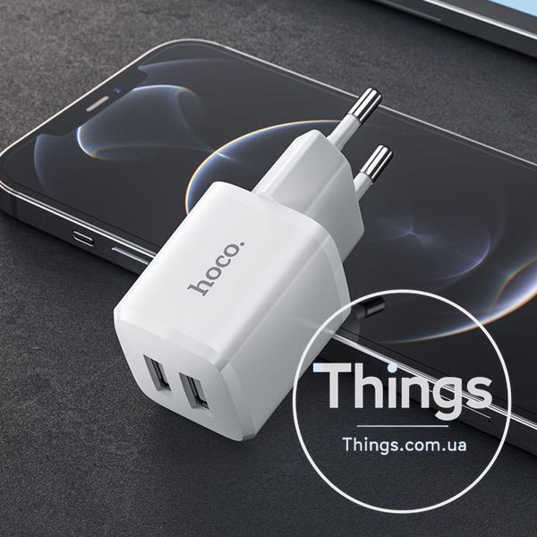Home Charger 2.4A 2U Micro Cable (1m) Hoco N8 &mdash; White К2-000071406 фото