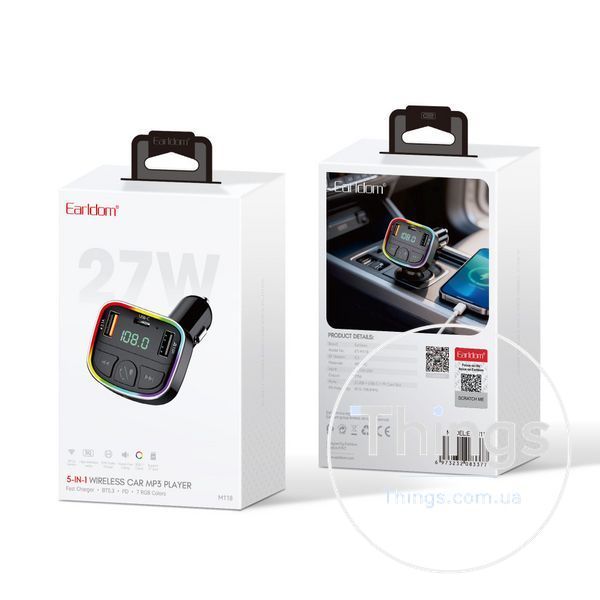 Fm Modulator MP3 | Car Charger | 3.0A | 2U | 1C &mdash; Earldom ET-M118 K2-000083534 фото