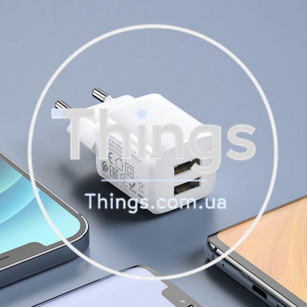 Home Charger 2.4A 2U Micro Cable (1m) Hoco N8 &mdash; White К2-000071406 фото