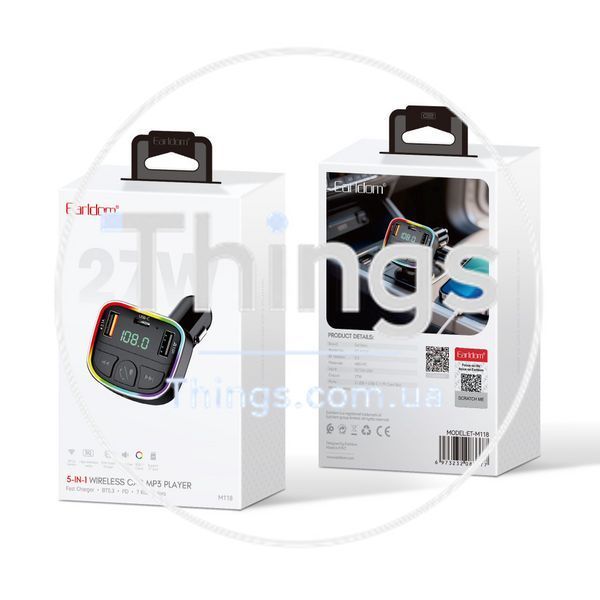 Fm Modulator MP3 | Car Charger | 3.0A | 2U | 1C &mdash; Earldom ET-M118 K2-000083534 фото