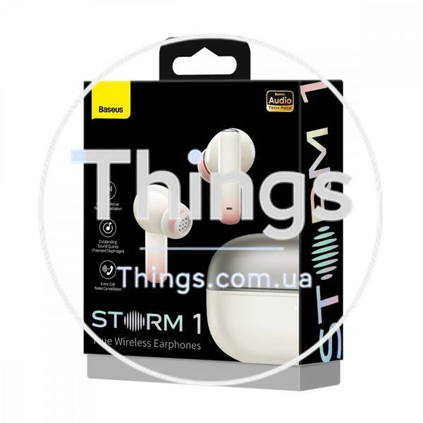 Bluetooth гарнітура TWS Baseus (NGTW1402) Storm 1 &mdash; NGTW140202 White К2-000073950 фото