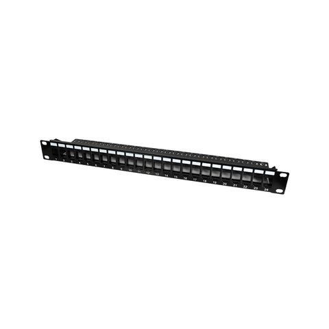 Патч-панель 24 порти Keystone NVC-P-16/24 19" 1U неекранована, з заднім організатором кабелю K3-73-00147 фото