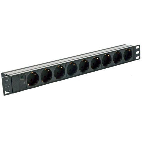 Блок 19" на 9 роз. нем. станд., 10А, 1U, без шнура CM-1634 фото