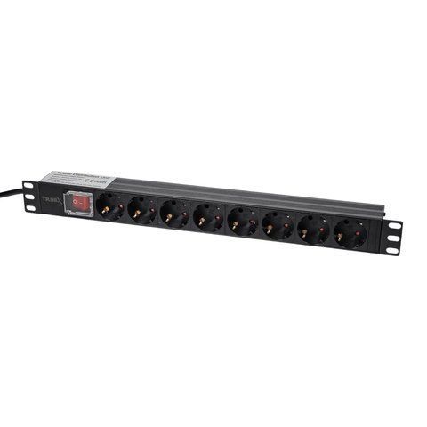 Блок розеток Trinix TRX-PDU/8M-16А Black для комутаційної шафи 19" на 8 розеток, з вимикачем K3-25-00110 фото