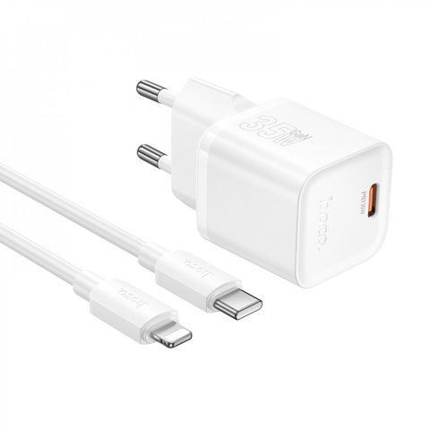 Home Charger 35W PD C to Lightning Cable (1m) Hoco N66 &mdash; White К2-000081788 фото