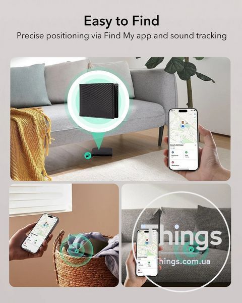 Гаманець ESR Geo Wallet з функцією Apple Find My шкіряний чорний K1-000618 фото