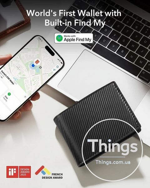 Гаманець ESR Geo Wallet з функцією Apple Find My шкіряний чорний K1-000618 фото