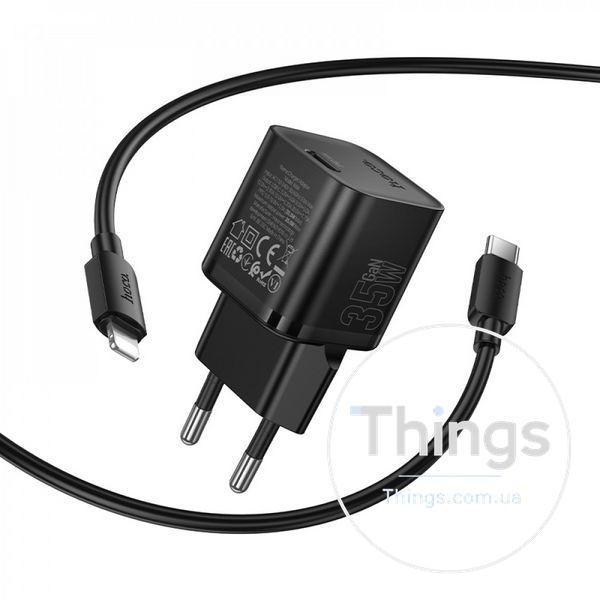 Home Charger 35W PD C to Lightning Cable (1m) Hoco N66 &mdash; White К2-000081788 фото