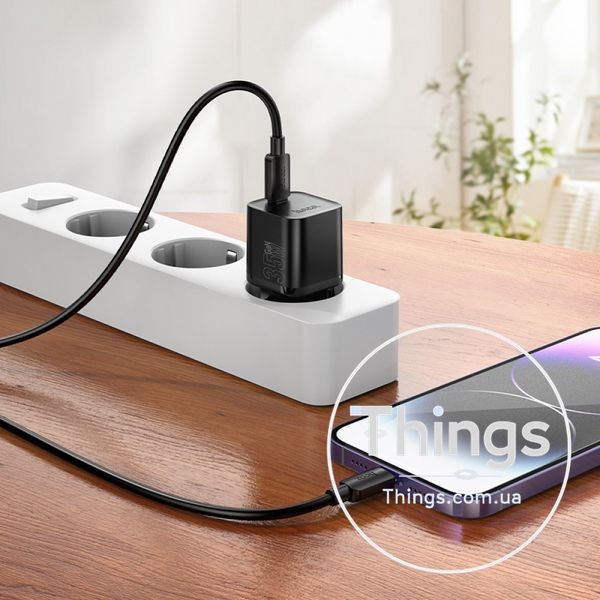 Home Charger 35W PD C to Lightning Cable (1m) Hoco N66 &mdash; White К2-000081788 фото