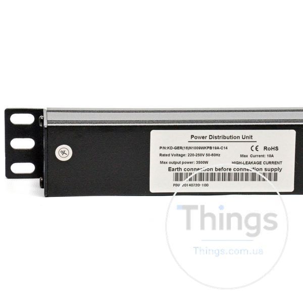 Блок 19" на 9 роз. нім. станд., 10А, 1U, без шнура CM-1634 фото