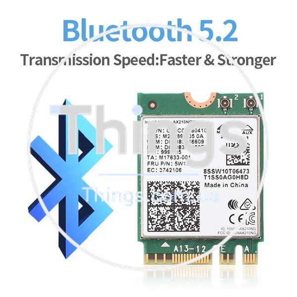 Wi-Fi адаптер (сетевая карта) Intel AX210NGW Wi-Fi 6E 802.11ax M.2 трехдиапазонный 2.4G/5G/6G 5374Mbps Bluetooth 5.3 (AX210NGW) K1-000409 фото